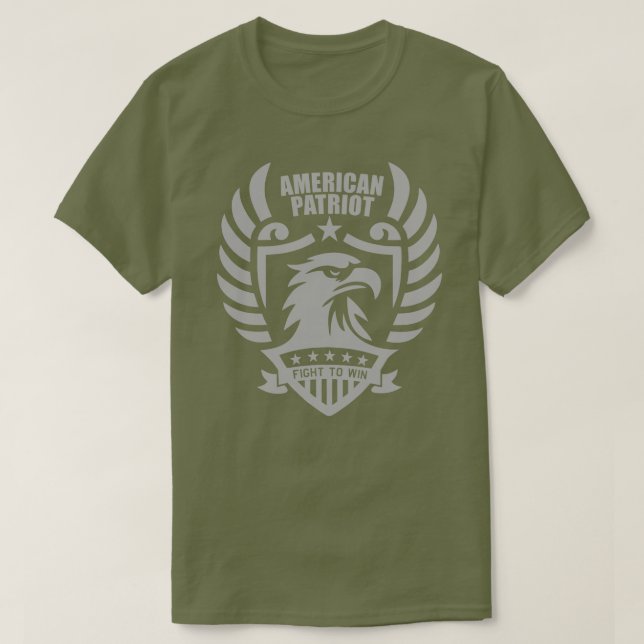 Camiseta Básica American Patriot (Verde Fatiga) (Frente do Design)