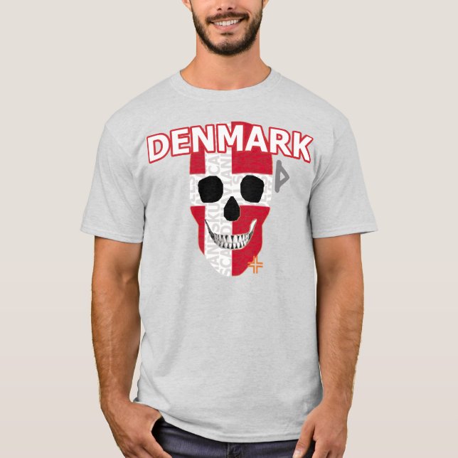 Camiseta básica B2 da HANDSKULL Dinamarca (Frente)