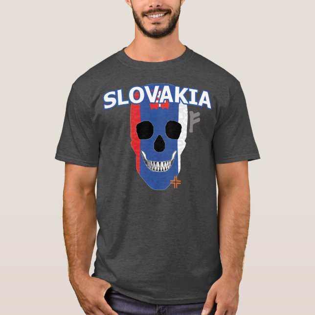 Camiseta básica B2 da HANDSKULL Eslováquia (Frente)