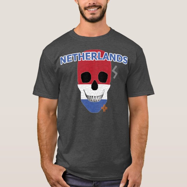 Camiseta básica B2 HANDSKULL Países Baixos (Frente)