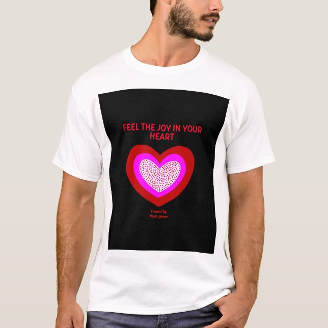 Camiseta Básica Branca de Coração Masculina (Frente)