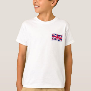 Camiseta Básica Branca Infantil com Union Jack