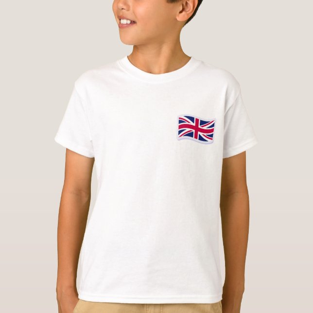 Camiseta Básica Branca Infantil com Union Jack (Frente)