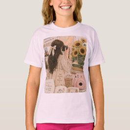 Camiseta básica cor rosa bebê misturada.