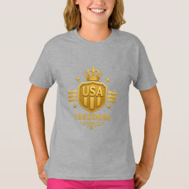 Camiseta Básica da Emblem Girls do Ouro da Liberda