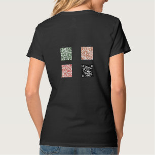 Camiseta básica das irmãs Stella com códigos QR na
