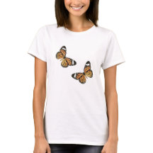 Camiseta Básica das Mulheres da Borboleta Monarch