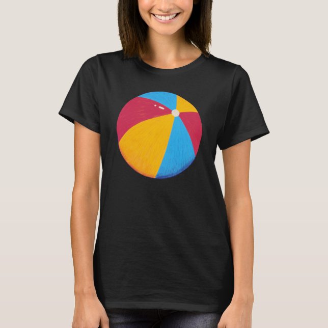 Camiseta Básica das Mulheres de Bola de Praia (Frente)