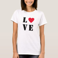 Camiseta Básica das Mulheres do Coração de Amor