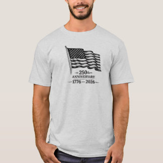 Camiseta Básica de Aniversário dos EUA Tinta Preta