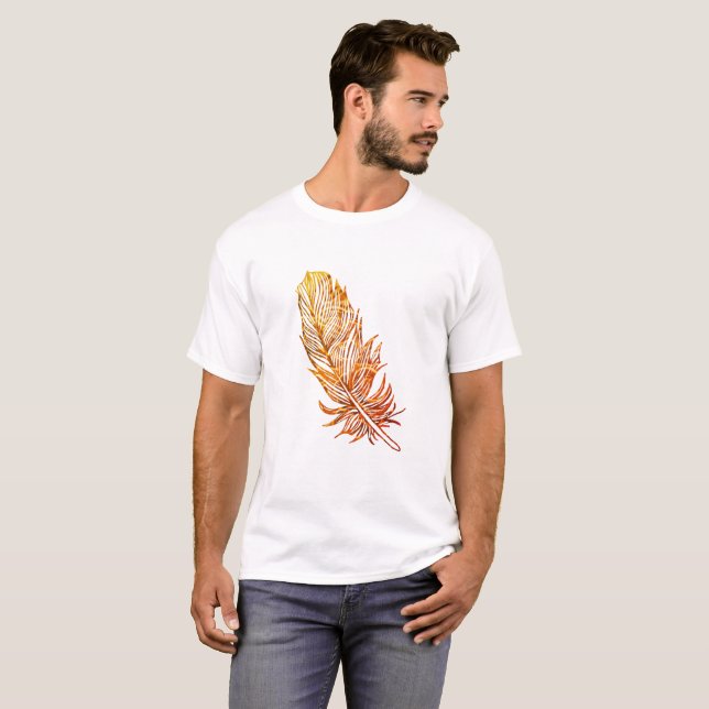 Camiseta Básica de Arte de ouro (Frente Completa)