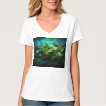 Camiseta básica de camiseta-do-pescoço-feminino