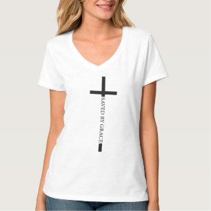 Camiseta básica de camiseta-do-pescoço-feminino