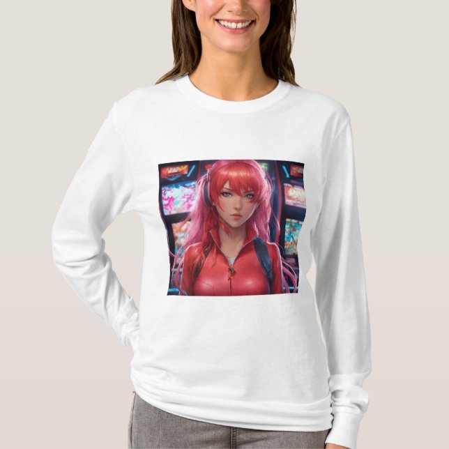 Camiseta Básica de Capa Longa - Edição de Animação (Frente)