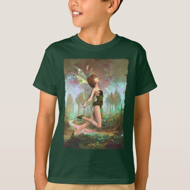 Camiseta básica de crianças de fada de floresta (Frente)