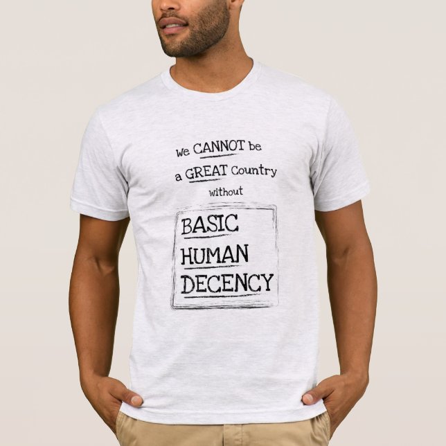 Camiseta Básica de Decência Humana do País excelen (Frente)
