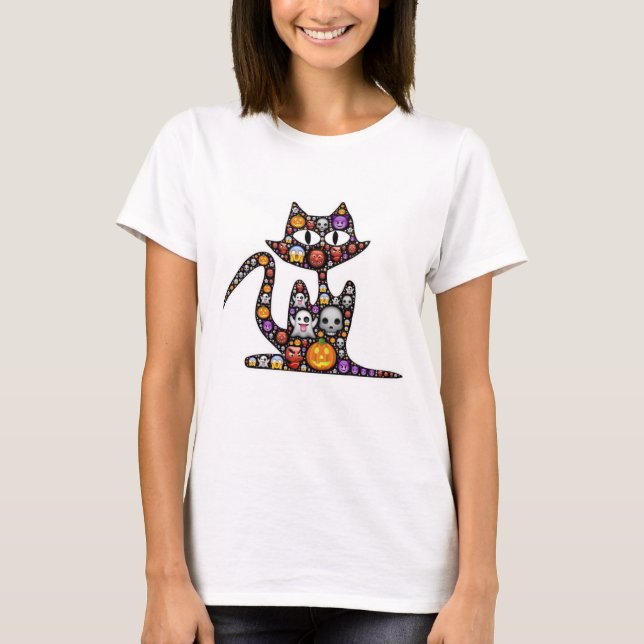 Camiseta básica de Halloween para mulheres (Frente)