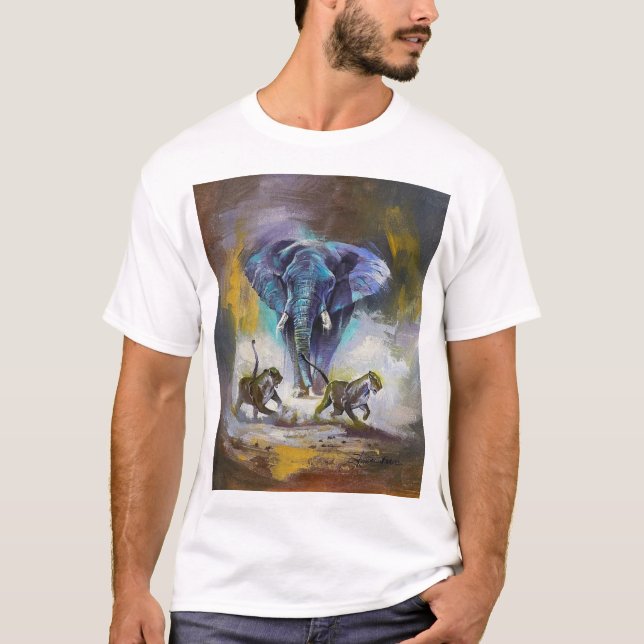 Camiseta básica de homens com Design animal (Frente)
