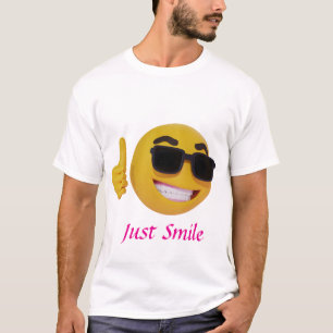 Camiseta básica de homens com sorriso Emoji