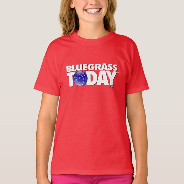 Camiseta básica de logotipo para meninas Bluegrass (Frente)