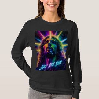 Camiseta Básica de Manga Longa Neon Jesus Rockstar