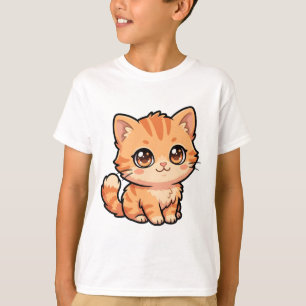 Camiseta Básica de Meninos com Gatinho Atigrado La