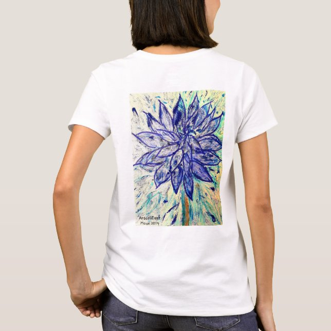 Camiseta básica de mulheres Dalhia Rare Blue (Verso)