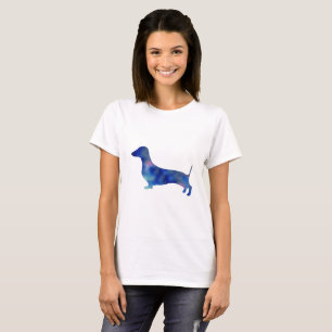 Camiseta básica de mulheres de cão, camiseta branc