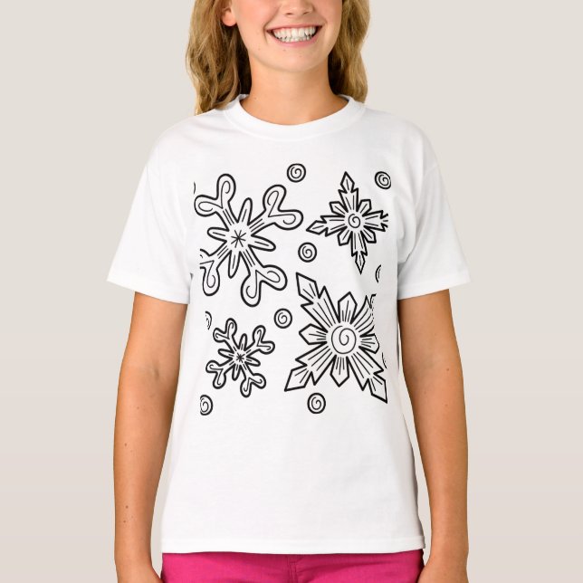 Camiseta Básica de Natal da Menina (Frente)