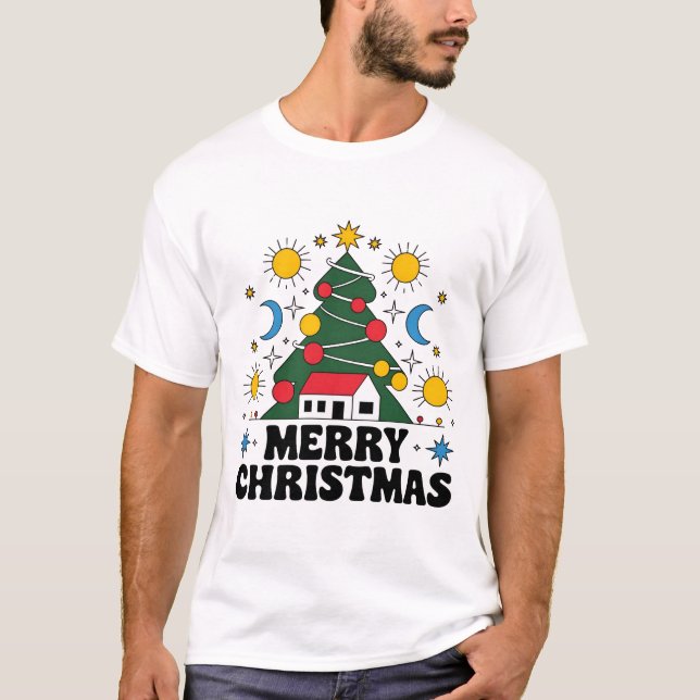 Camiseta Básica de Natal Masculina: Novo M Festivo (Frente)