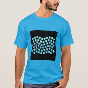 Camiseta básica de ondas azuis