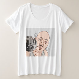Camiseta básica de tamanho superior para mulheres
