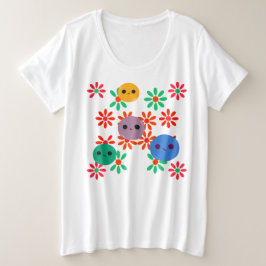 Camiseta básica de tamanho superior para mulheres