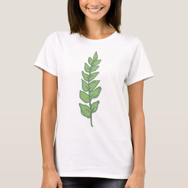 Camiseta básica de uso feminino (Frente)