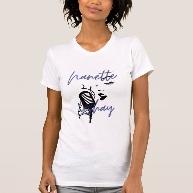Camiseta básica de uso feminino (Frente)