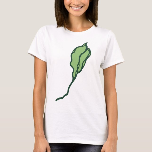 Camiseta básica de uso feminino (Frente)