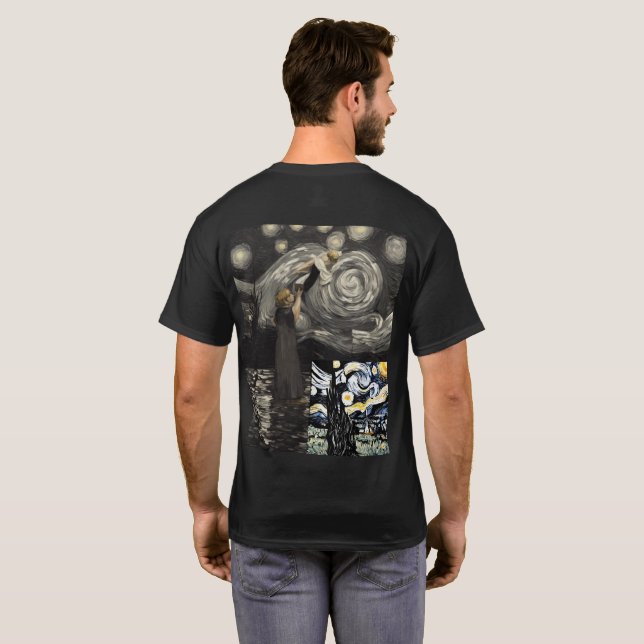 Camiseta básica de uso masculino (Parte Traseira Completa)