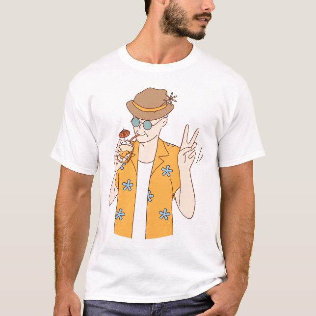 Camiseta básica de uso masculino (Frente)