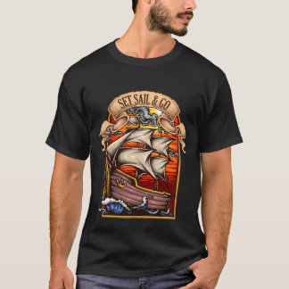 Camiseta Básica do Conjunto Escuro de Velas e Ir
