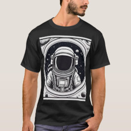 Camiseta Básica dos Homens do Astronauta Negro e B
