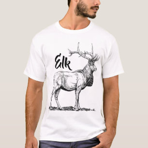 Camiseta Básica dos Homens do Elk Impressão