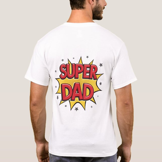 Camiseta Básica dos Vingadores do Super Pai - Ediç (Verso)
