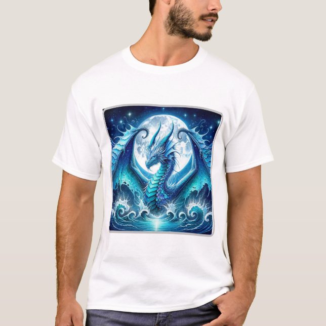 Camiseta Básica Dragão Marinho Cósmico (Frente)