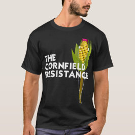 Camiseta básica escura, a resistência de Cornfield