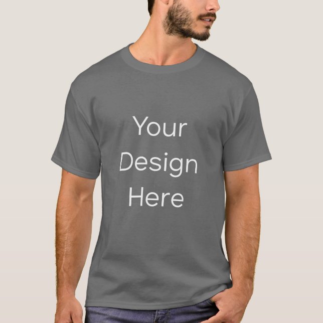 Camiseta Básica Escura Cinza Escuro (Frente)