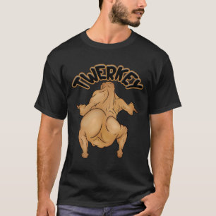 Camiseta Básica Escura de Ação de Graças Twerkey