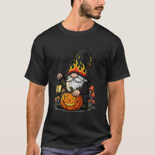 Camiseta Básica Escura de Gnome de Halloween