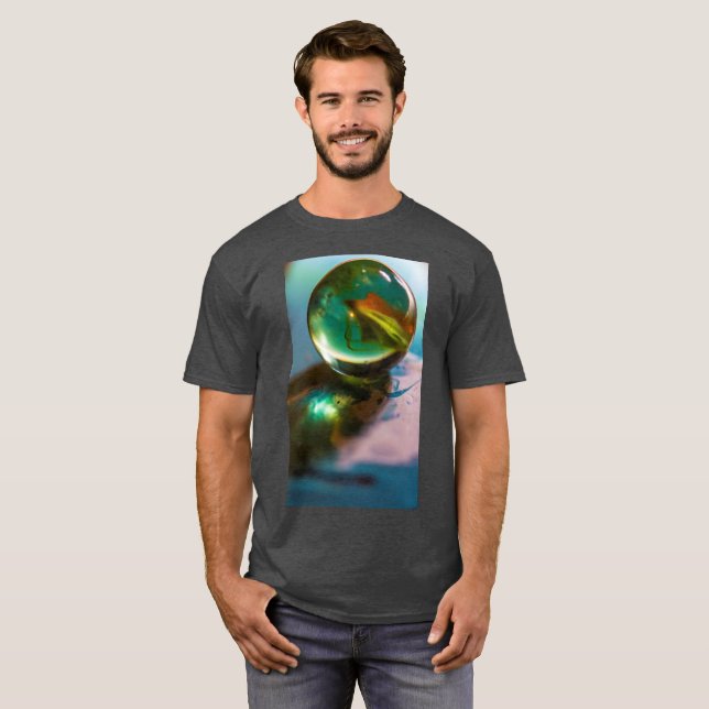 Camiseta básica escura masculina redonda e redonda (Frente Completa)