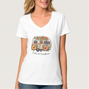 Camiseta Básica Feminina com Decote em V