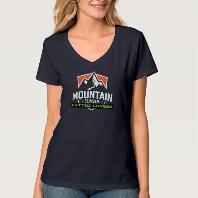Camiseta Básica Feminina com Decote em V (Frente)